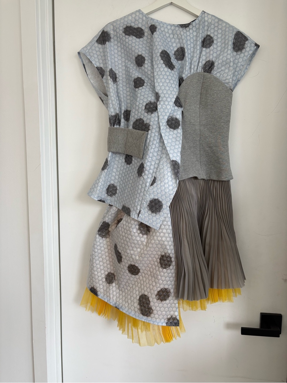 2000s Marc By Marc Jacobs Polka Dot Pleated Tulle Mixed Mini Dress